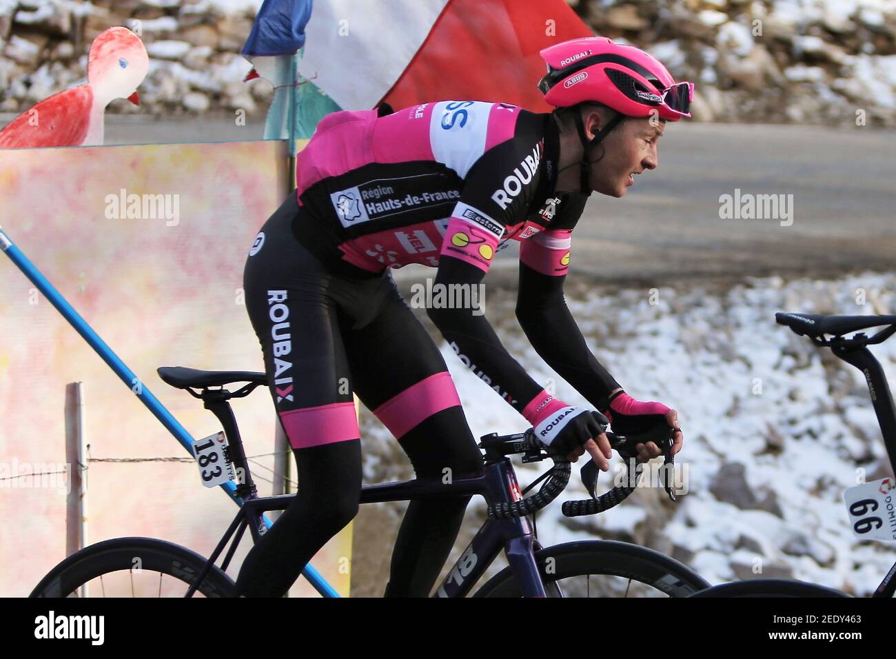 Mathias De Witte Of Xelliss Roubaix Lille Ma C Tropole During The Tour De La Provence Stage 3 Istres A A X80 A X93 Chalet Reynard Mont Ventoux On February 13 21 In Ba C Doin France