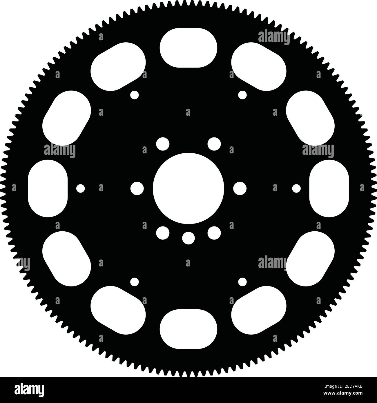 Flywheel. Vehicle parts. Spare parts. Silhouette vector Stock Vector