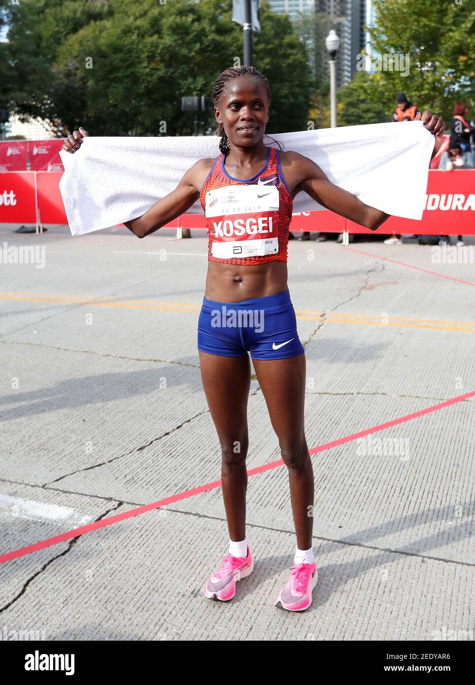 Athletics - Chicago Marathon - Chicago, Illinois, United States - October  13, 2019 Kenya's Brigid Kosgei, wearing Nike Vaporfly