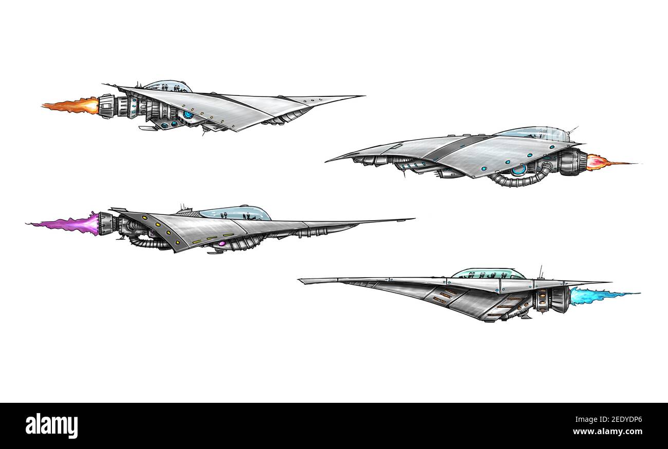 Set Of Spacecraft Or Spaceship Designs Side View Concept Art On White Background Stock Photo Alamy Set Of Spacecraft Or Spaceship Designs Side View Concept Art On White Background Stock Photo Alamy