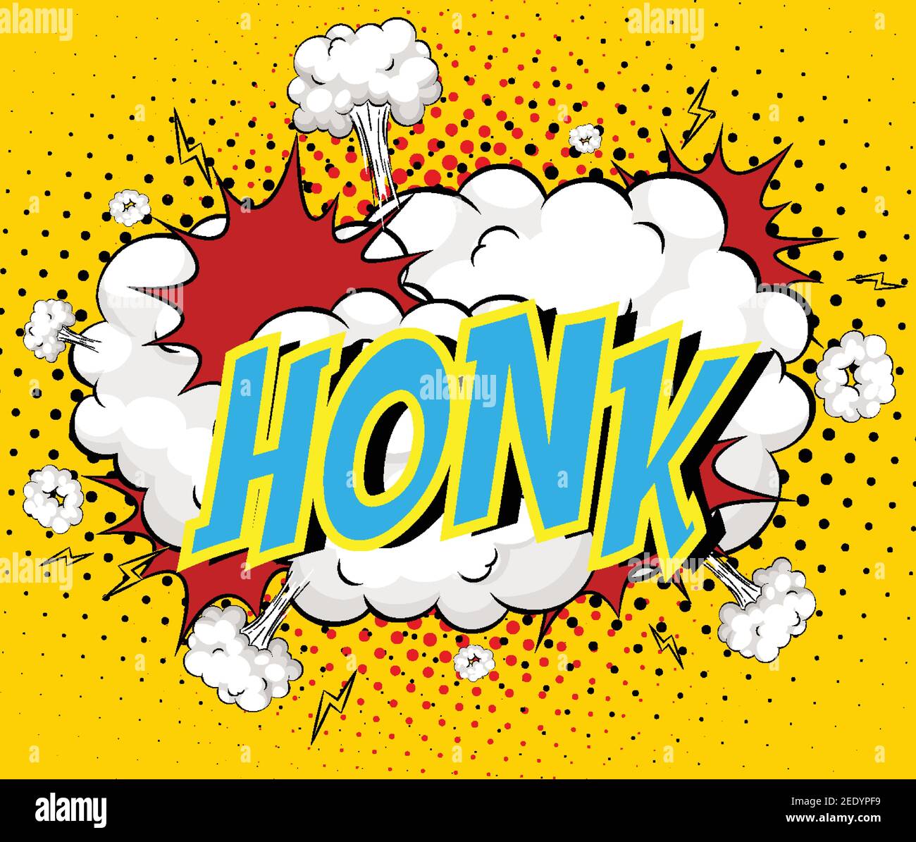 Word Honk on comic cloud explosion background illustration Stock Vector ...