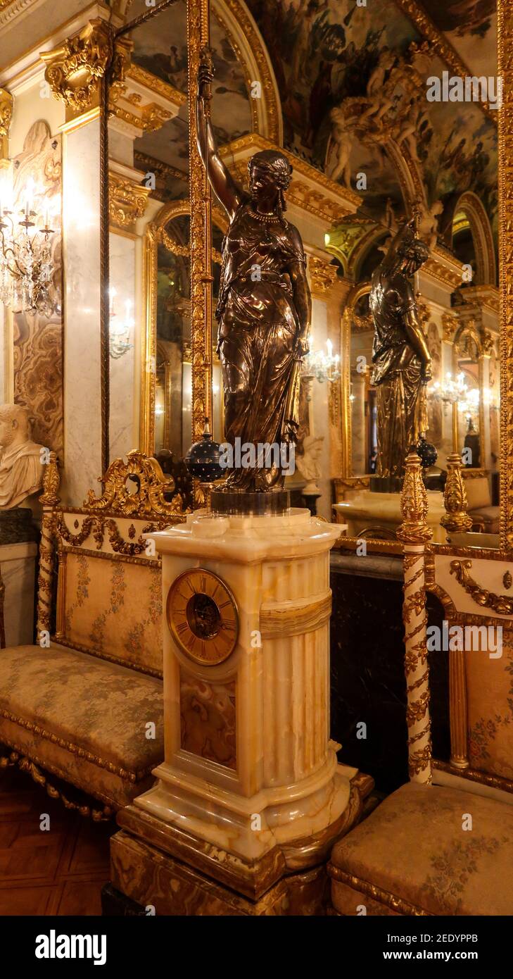 MADRID, SPAIN - Sep 19, 2020: Madrid, Spain - 19 - september - 2020: Interior view of Cerralbo Museum located in the Cerralbo Palace, houses an old pr Stock Photo