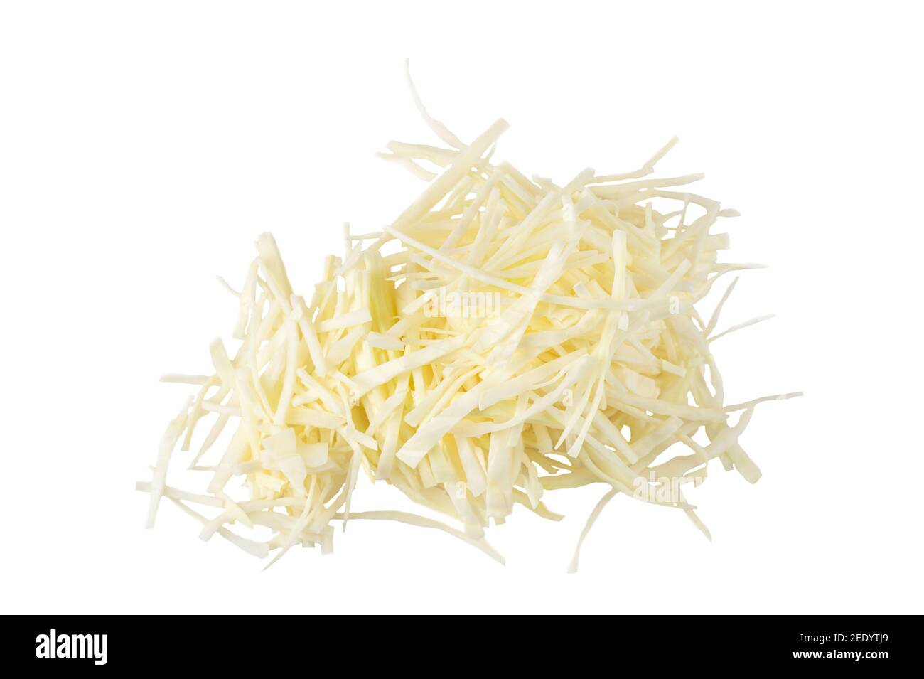 Raw organic shredded cabbage on white background Stock Photo