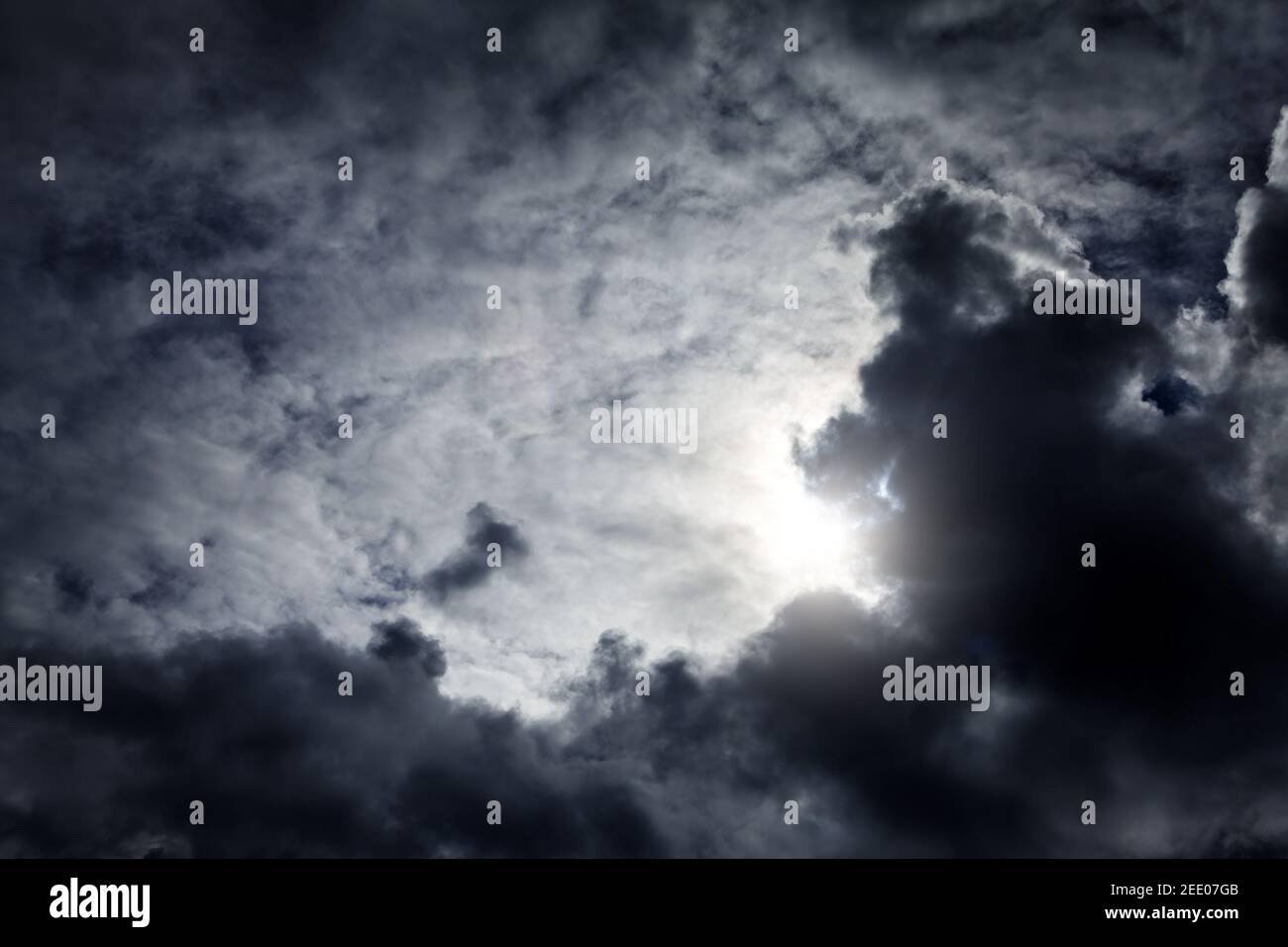 Light in the Dark and Dramatic Storm Clouds Stock Photo - Alamy