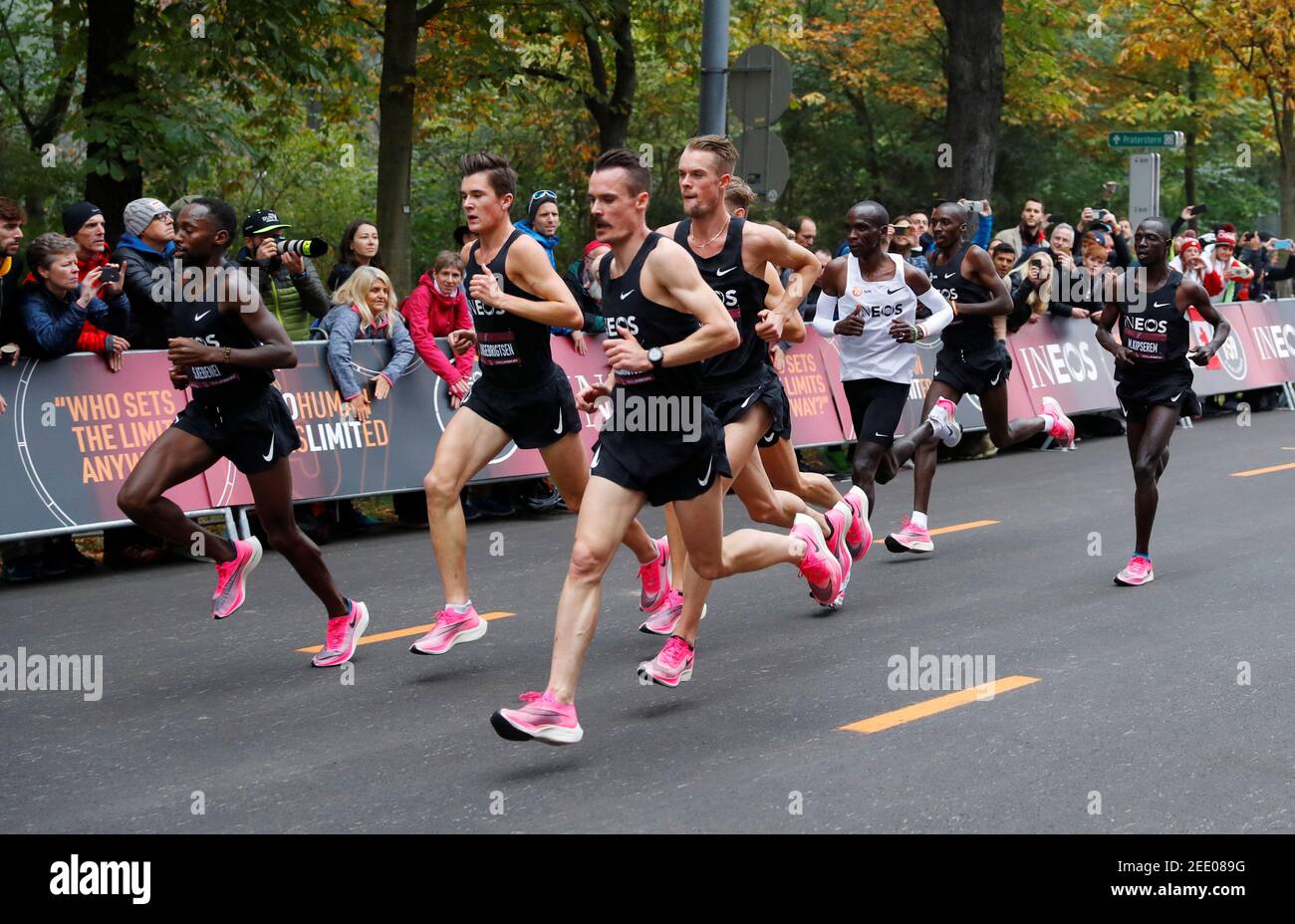 Kenya S Eliud Kipchoge The Marathon World Record Holder Runs During His Attempt To Run A Marathon In Under Two Hours In Vienna Austria October 12 2019 Reuters Leonhard Foeger Stock Photo Alamy