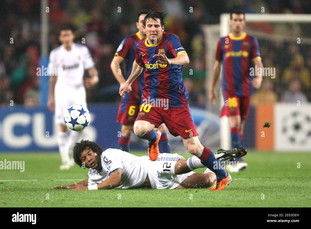 Football - FC Barcelona v Real Madrid UEFA Champions League Semi Final  Second Leg - The Nou Camp, Barcelona, Spain - 10/11 , 3/5/11 Lionel Messi -  FC Barcelona in action against