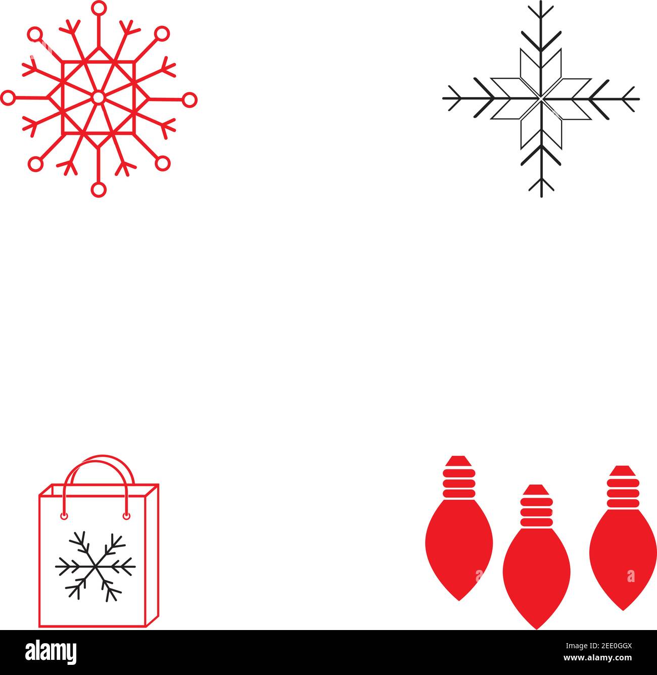 Christmas vector icons illustrations design template Vector Stock