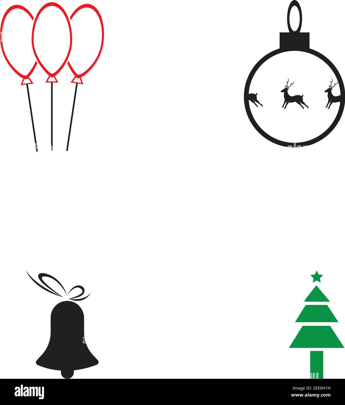 Christmas vector icons illustrations design template - Vector Stock ...