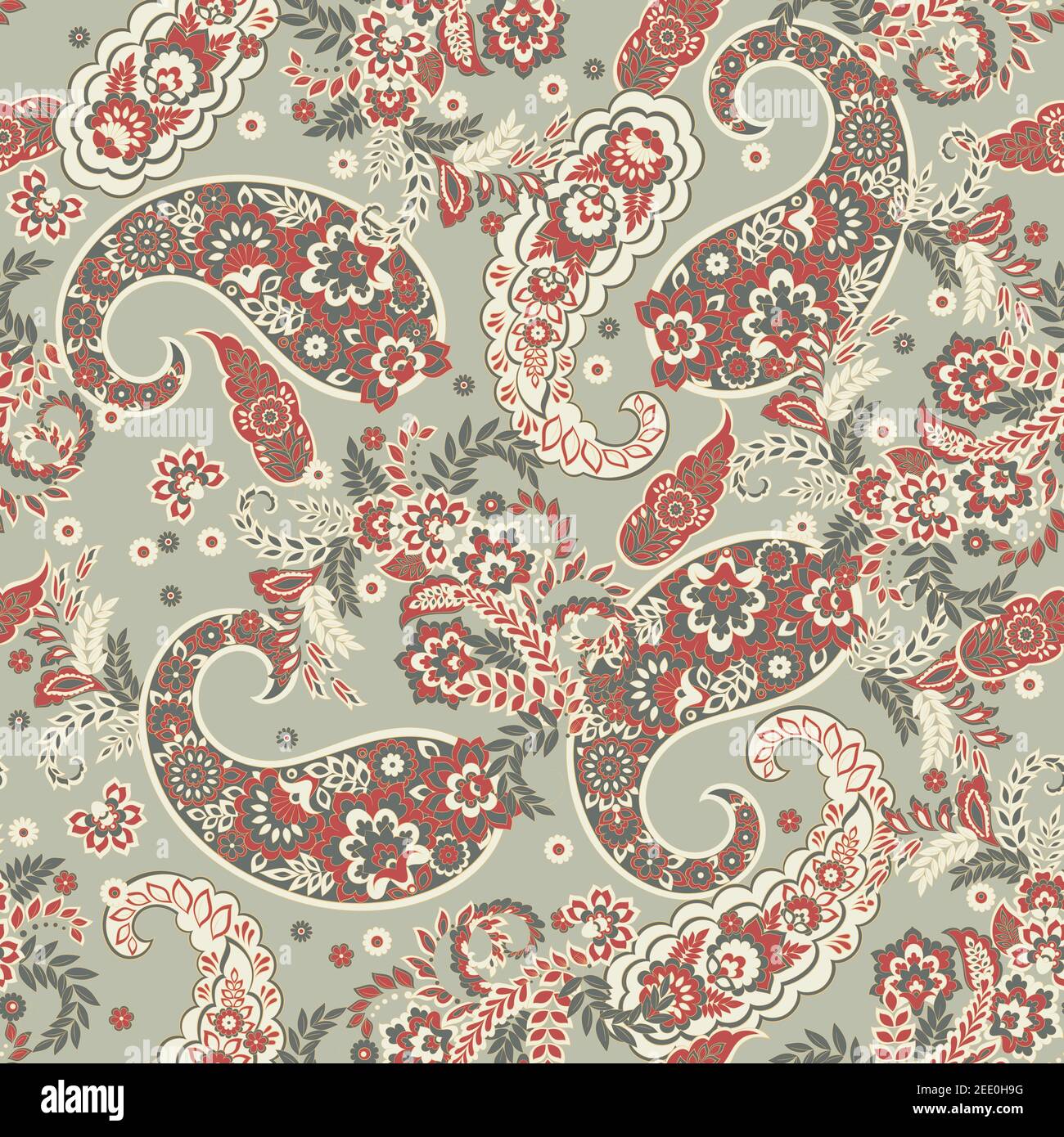 Paisley Damask ornament. Seamless Vector pattern Stock Vector