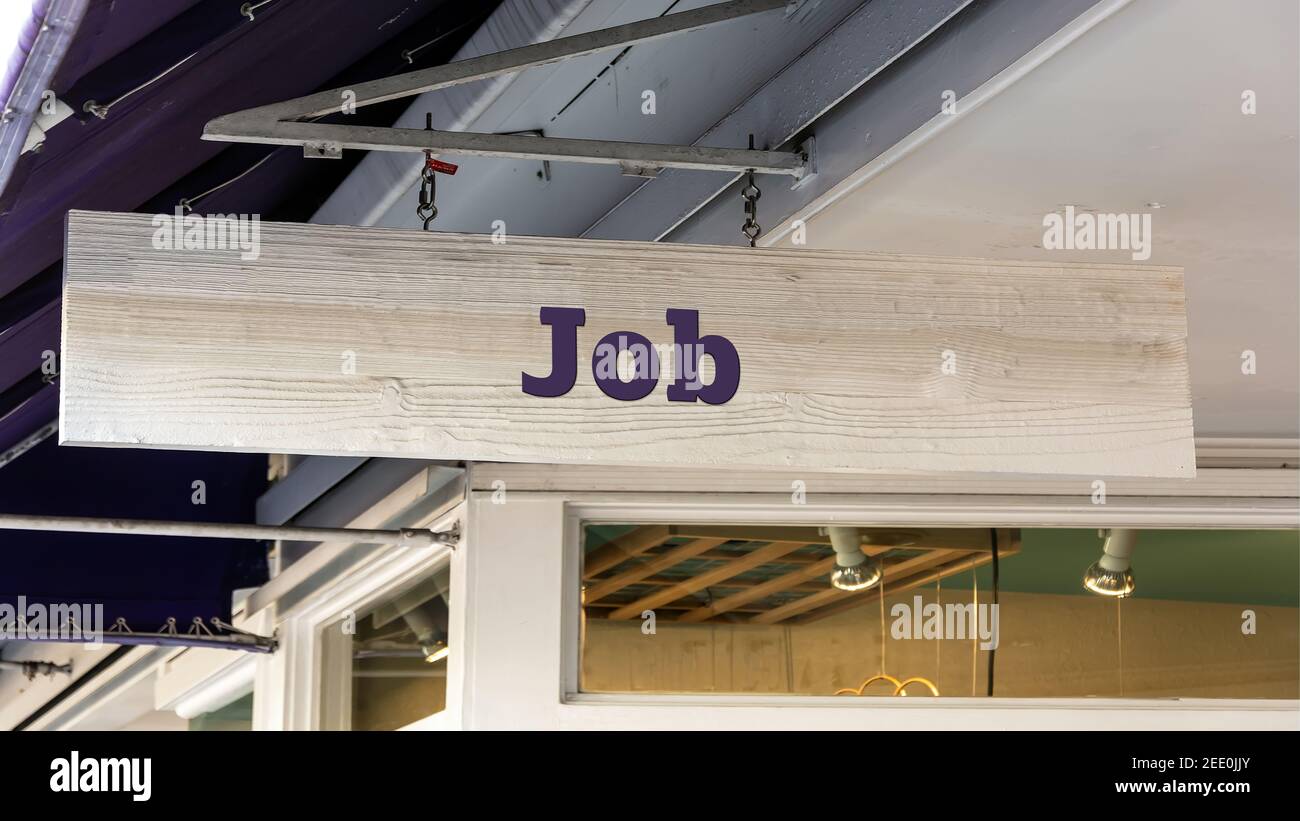 Street Sign the Direction Way to Job Stock Photo - Alamy