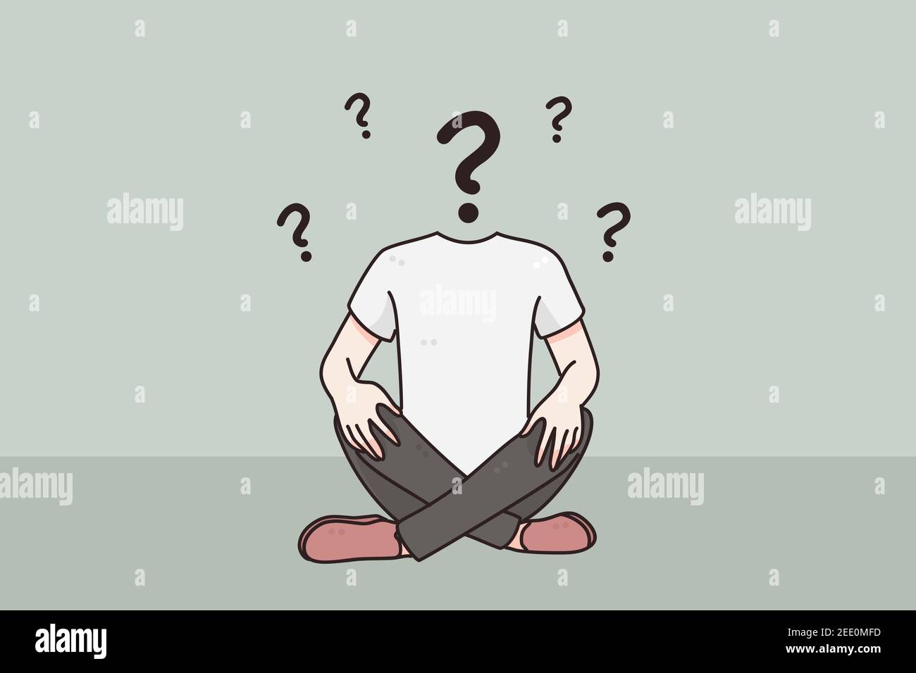 Problems in identity, Anonymity, uncertainty concept Stock Vector