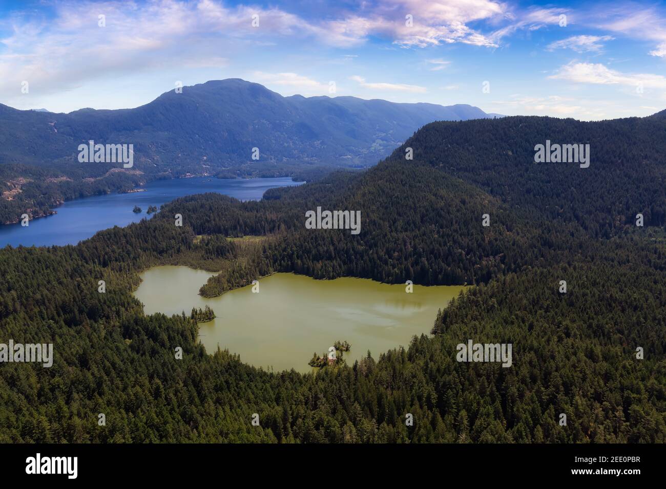 Aerial view of Ambrose Lake Ecological Reserve and Ruby Lake Stock