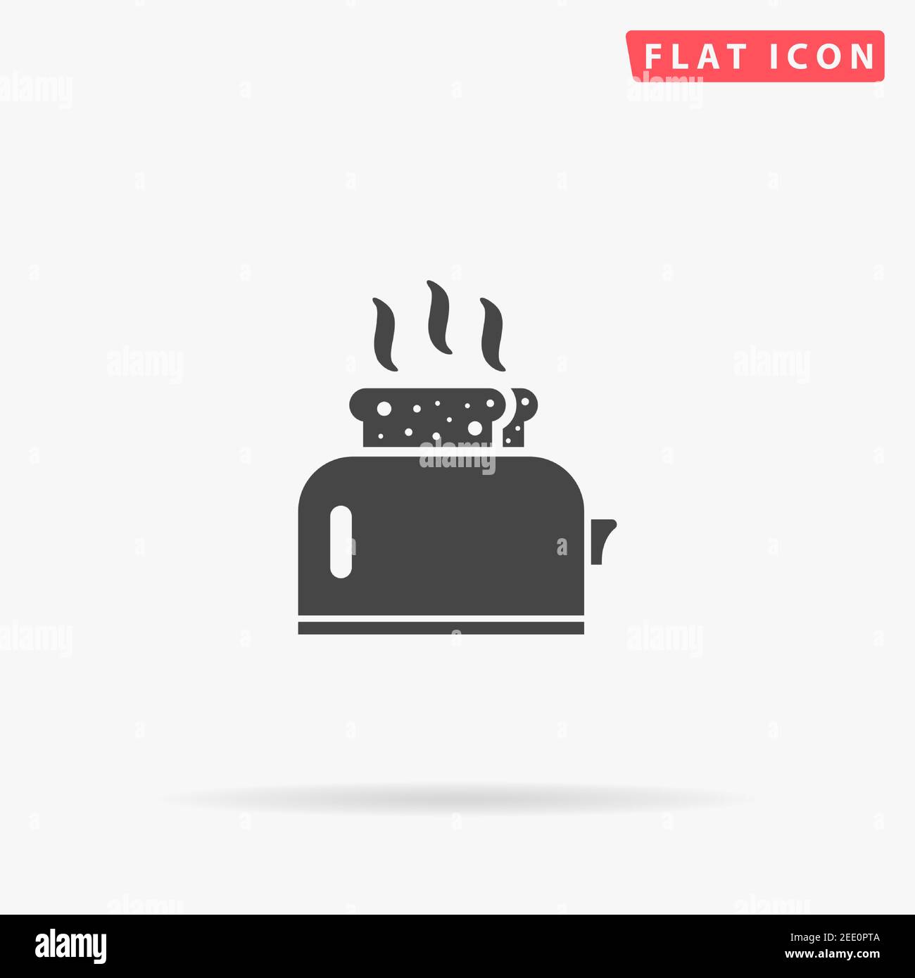 Toaster flat vector icon. Hand drawn style design illustrations. Stock Vector