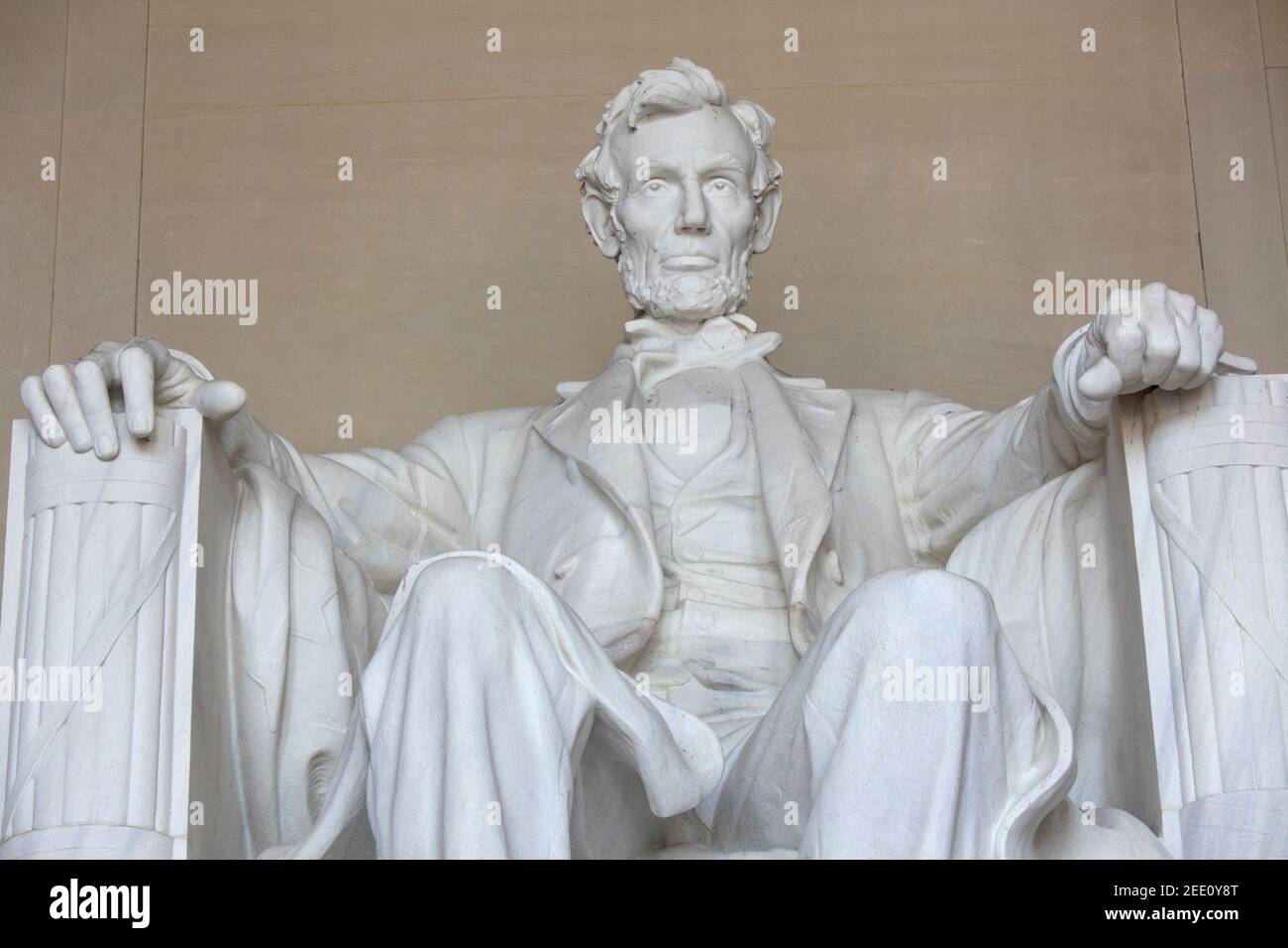 Statue of Abraham Lincoln at the Lincoln memorial, Washington D.C., USA Stock Photo