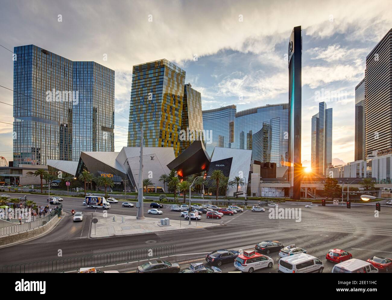 Las Vegas Boulevard at night, Nevada, United States Stock Photo