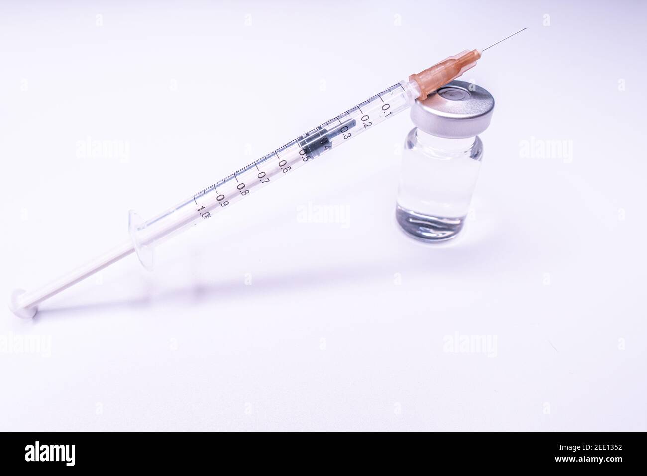 Medicine bottle for injection. Medical glass vials and syringe for ...