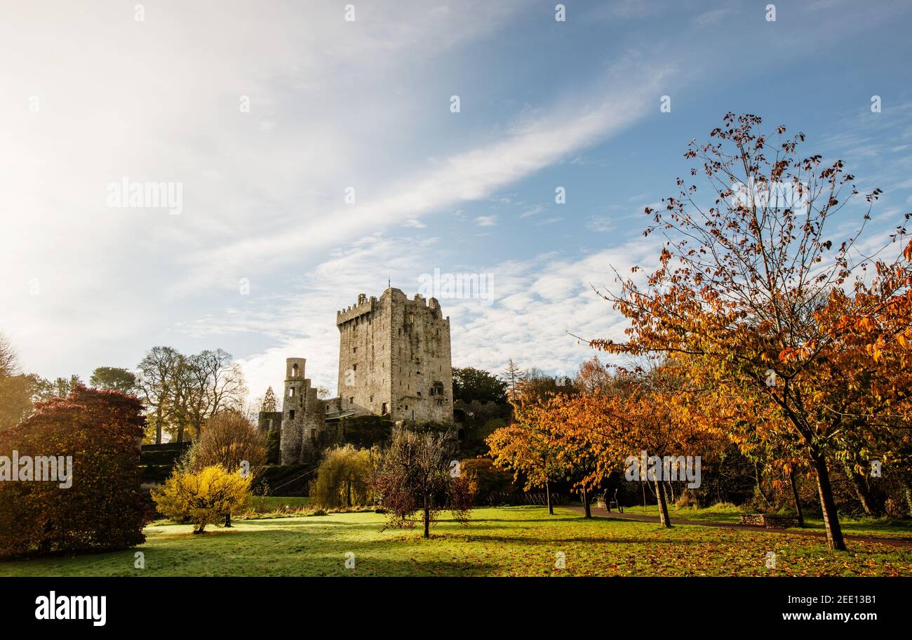 The Blarney castle, built in 1446, in Autumn, Cork, Ireland, Europe Stock Photo