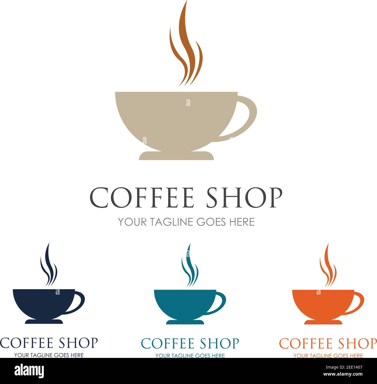 Coffee Shop Logo Icon Template Design Vector Illustration Stock Vector