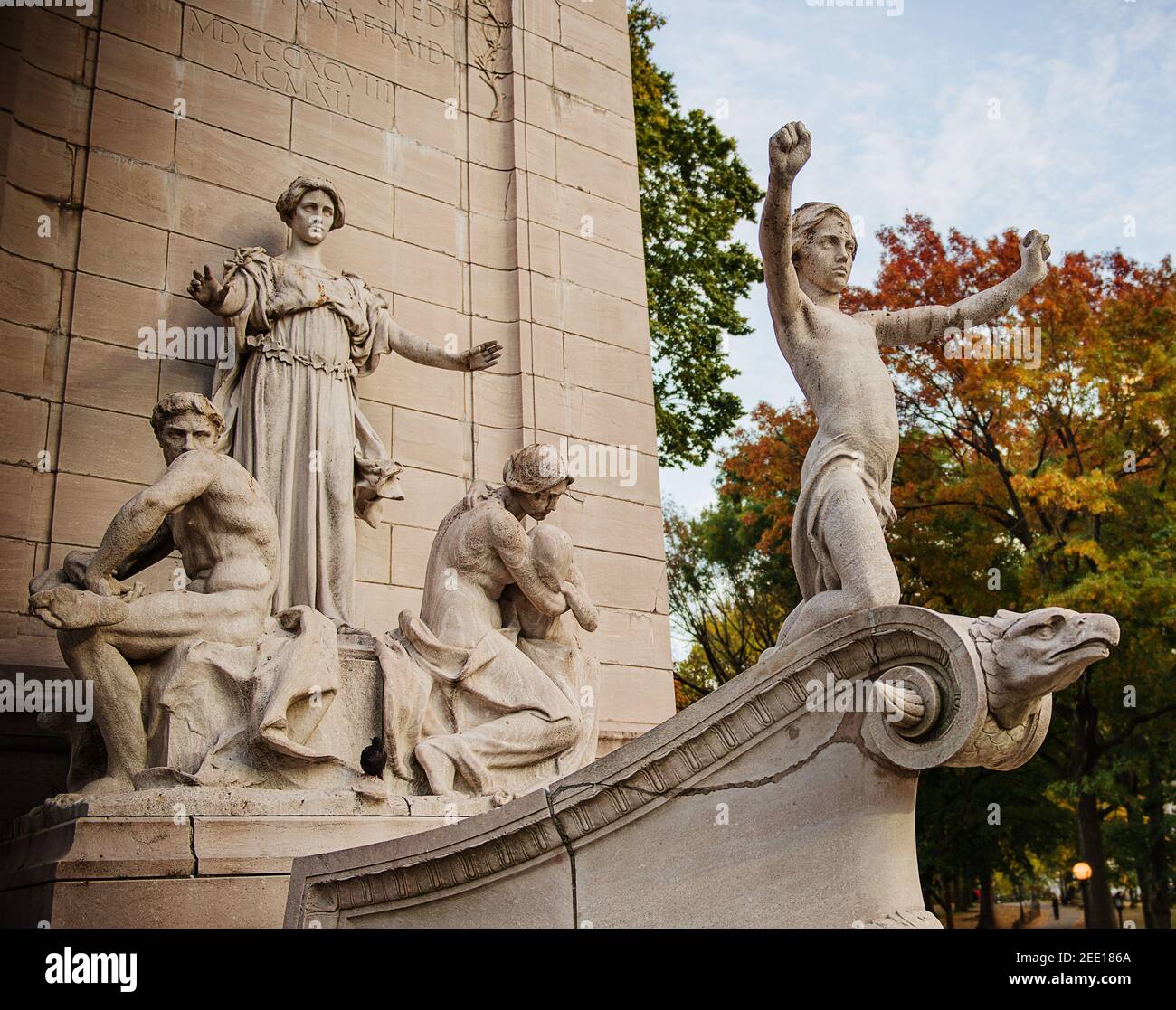 Central Park statue, Manhattan, New York City, United States Stock Photo