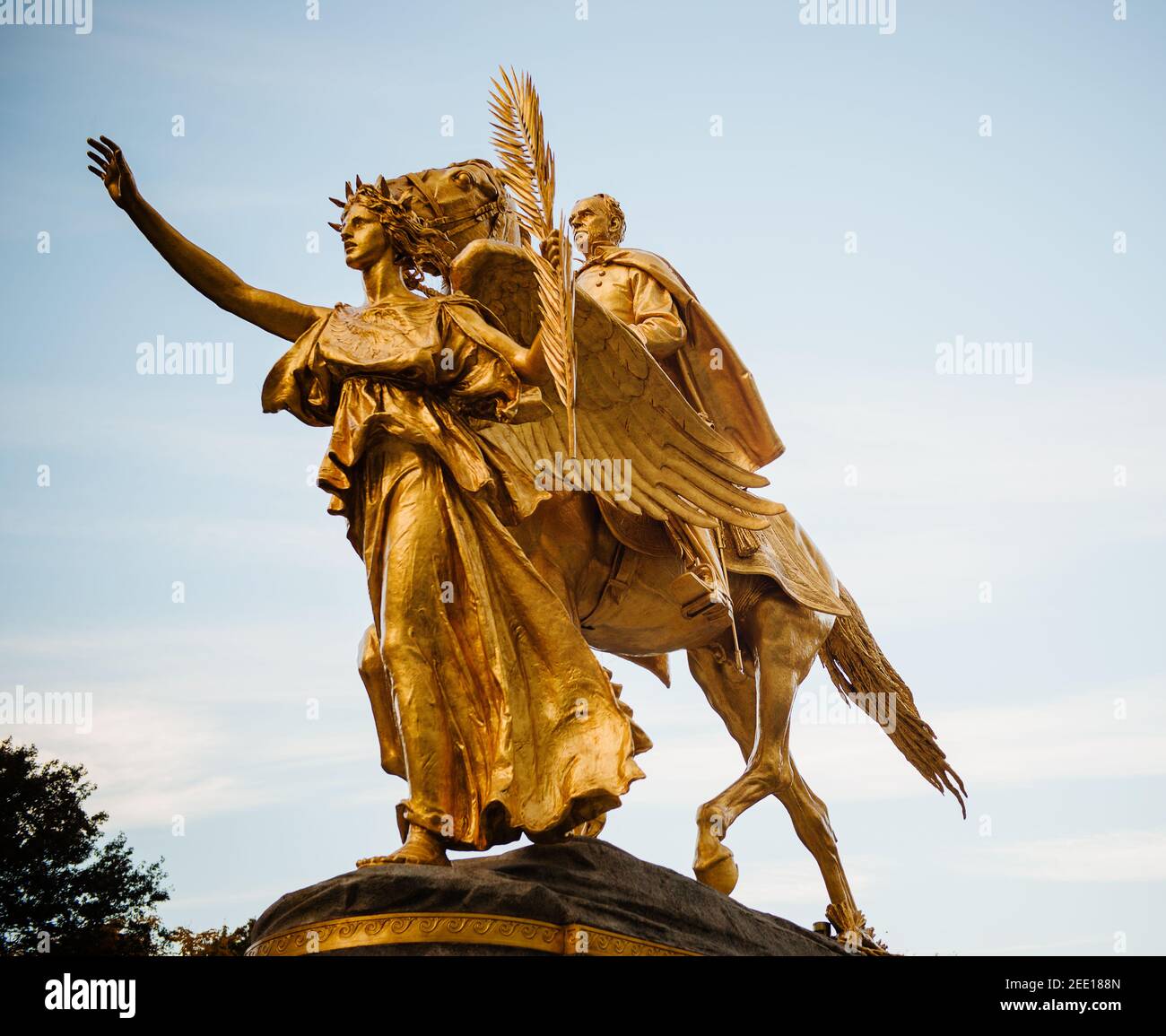Central Park statue, Manhattan, New York City, United States Stock
