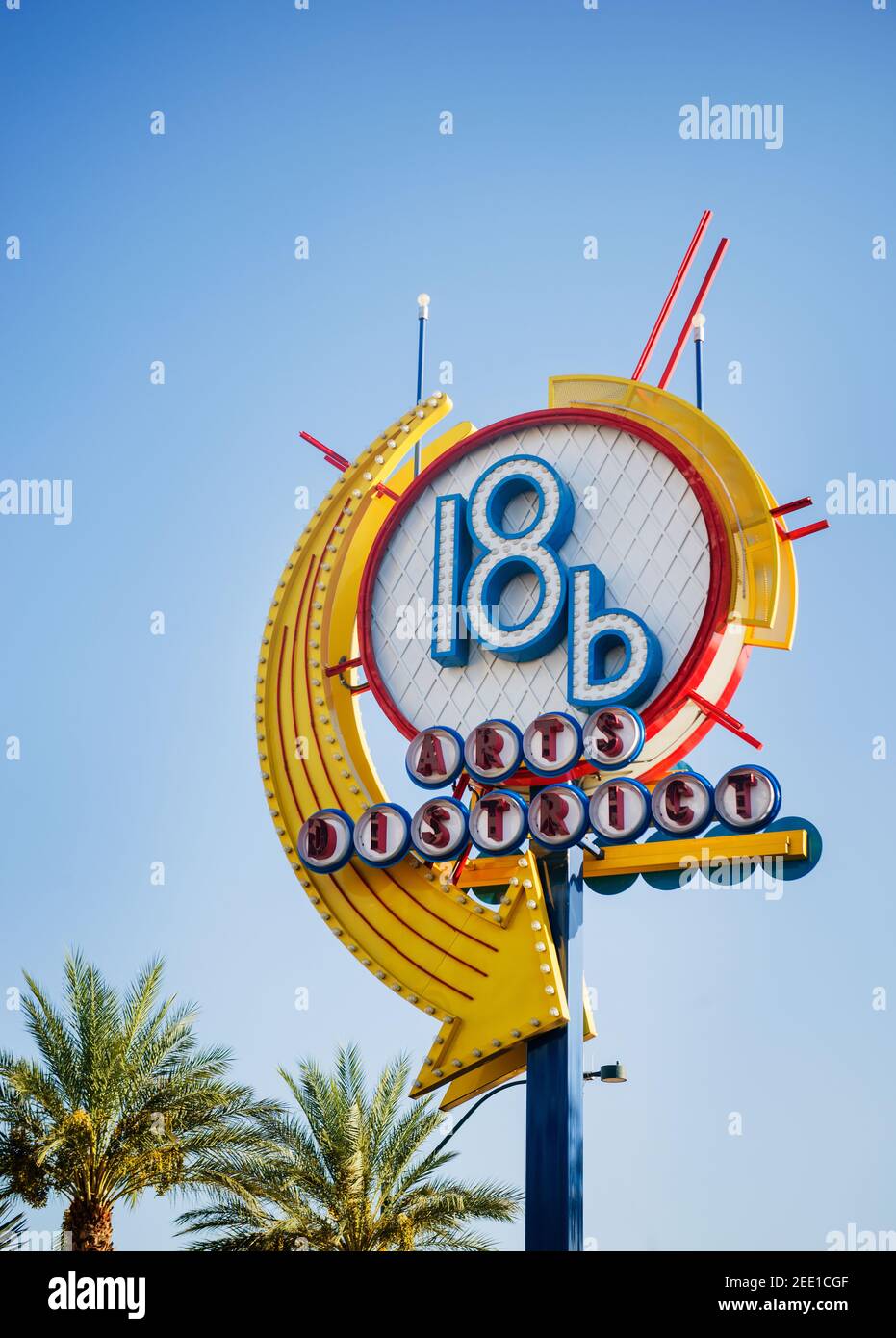 Las Vegas arts district sign, Las Vegas, Nevada, United States Stock Photo