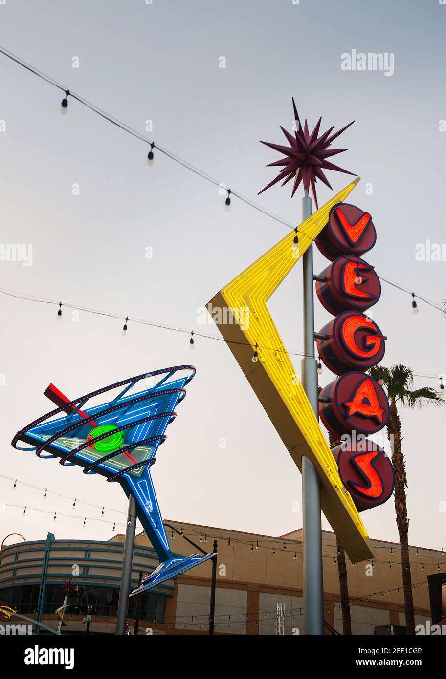Neon signs in Las Vegas, Nevada, United States Stock Photo Alamy