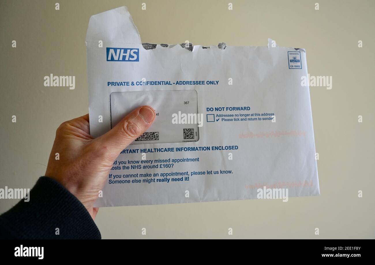 Vaccine rollout : COVID-19 NHS Vaccination letter. Stock Photo