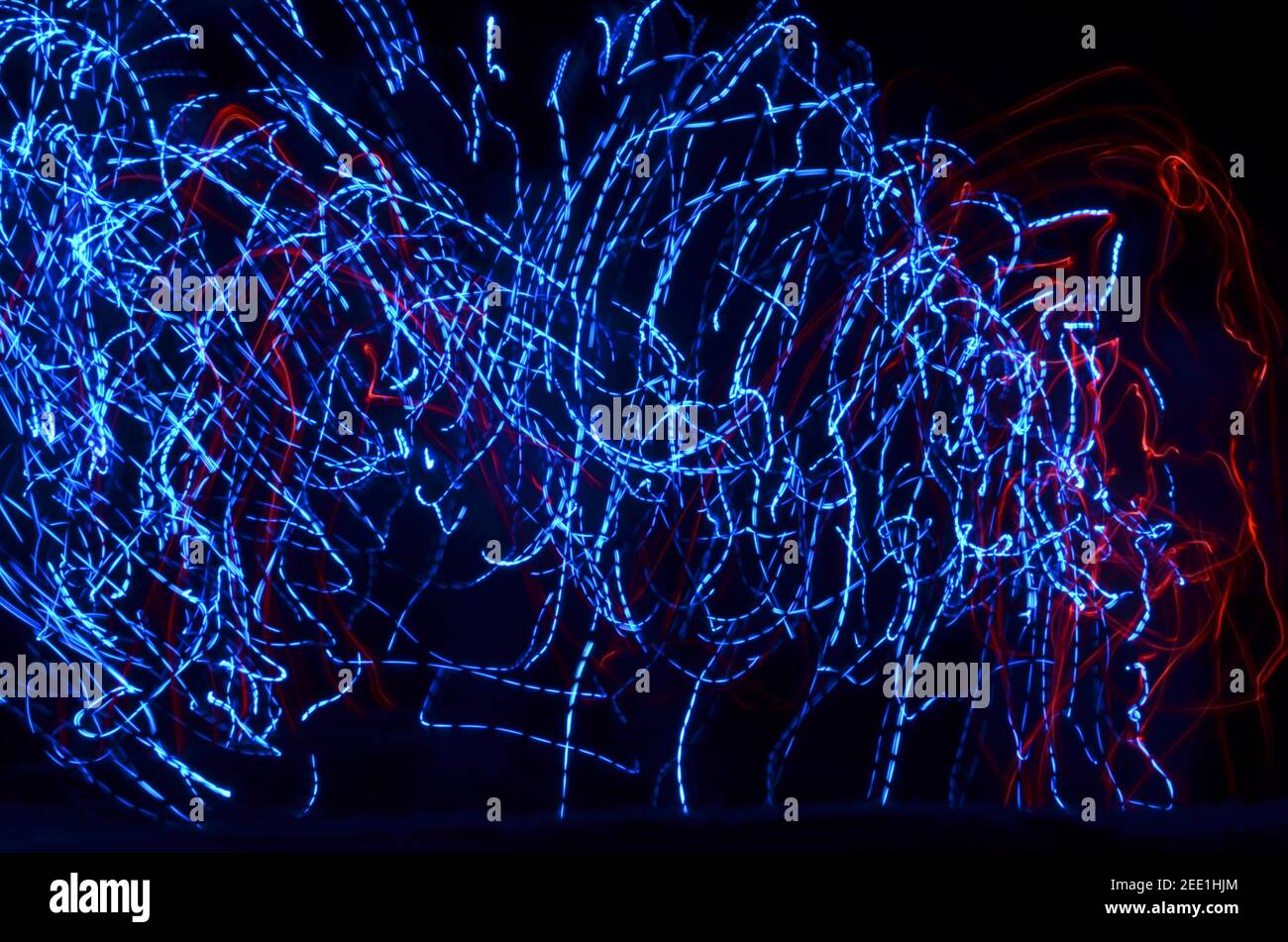 Abstract background with blue and red neon lights Stock Photo - Alamy