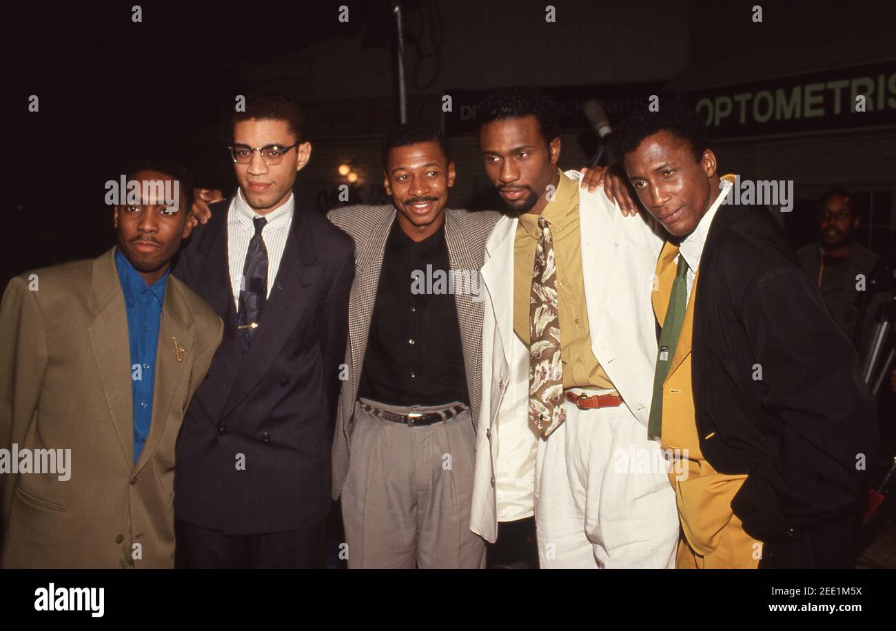 Tico Wells, Harry Lennix, Leon, Robert Townsend and Michael Wright at the premiere of 'The Five Heartbeats' on March 27, 1991 at Mann Village Theater in Westwood, California Credit: Ralph Dominguez/MediaPunch Stock Photo