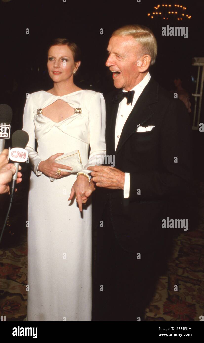 Fred Astaire and wife Robyn Smith. March 7, 1985. Credit Ralph