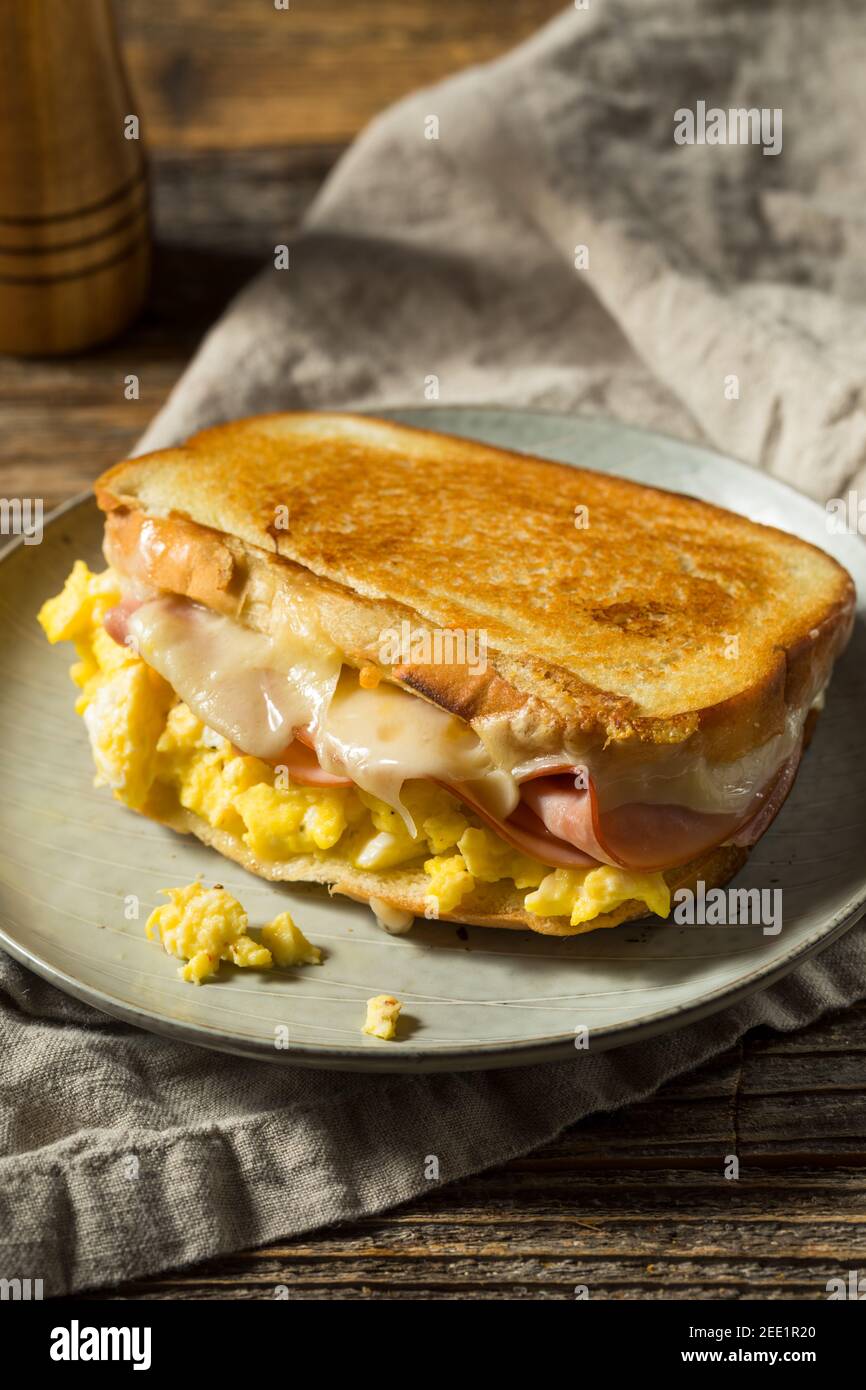 Ham Egg and Cheese Sandwich for Breakfast Stock Photo - Alamy