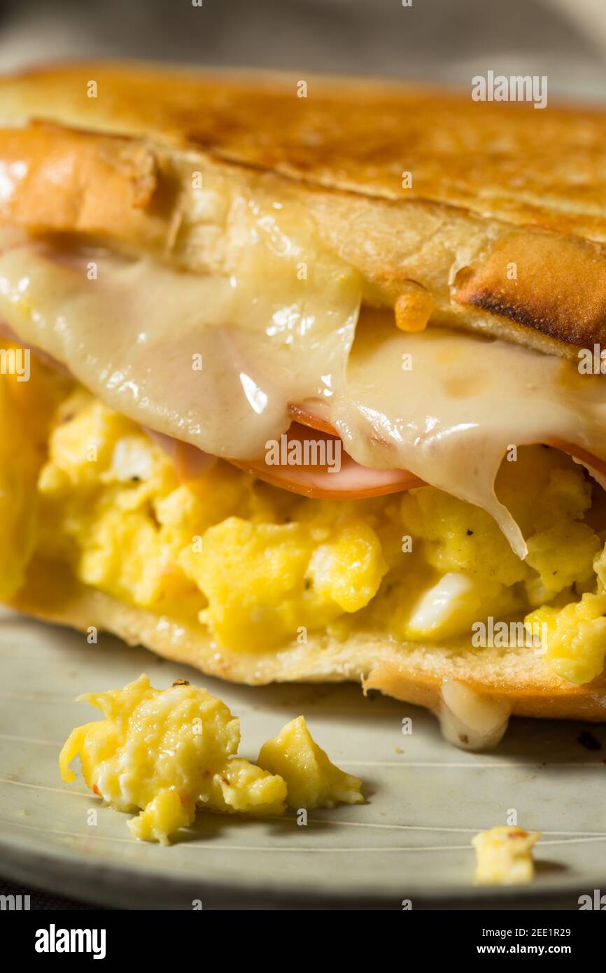 Ham Egg and Cheese Sandwich for Breakfast Stock Photo - Alamy