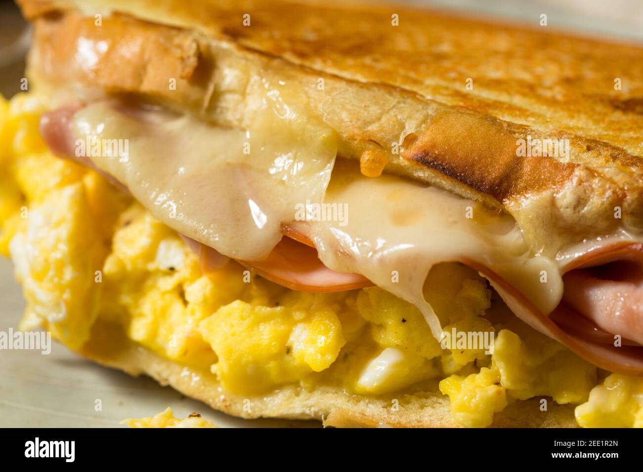 Ham Egg and Cheese Sandwich for Breakfast Stock Photo - Alamy