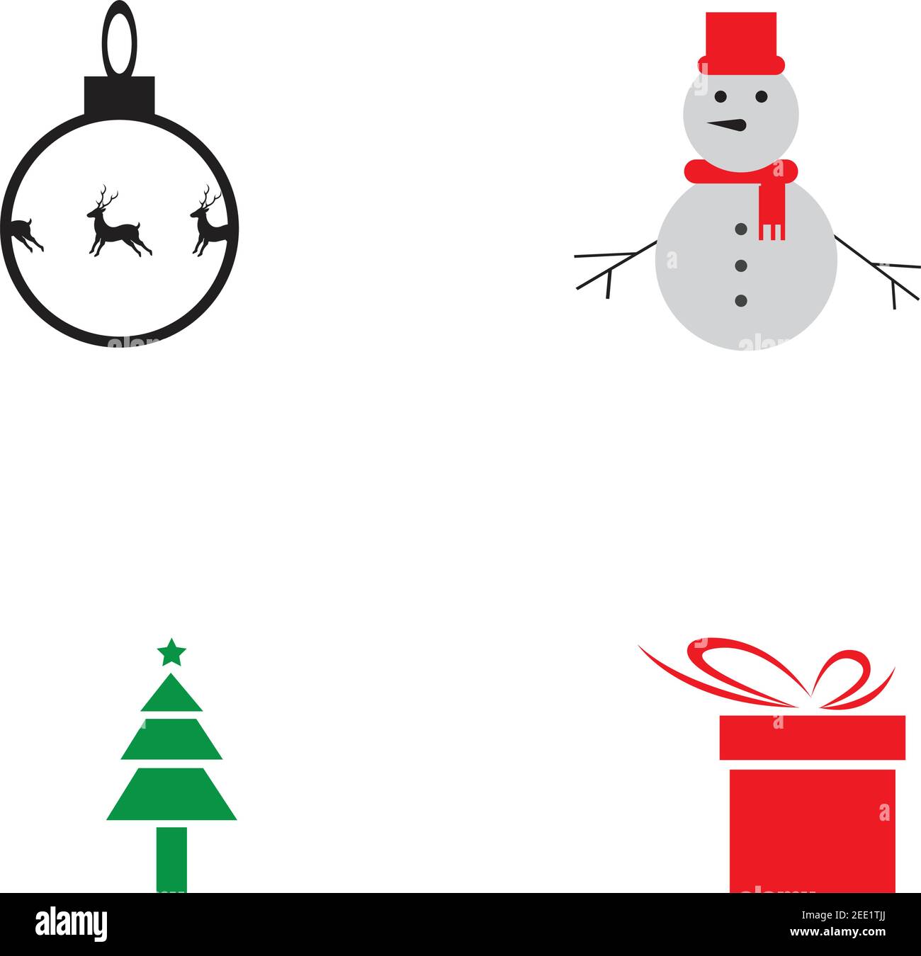 Christmas vector icons illustrations design template Vector Stock
