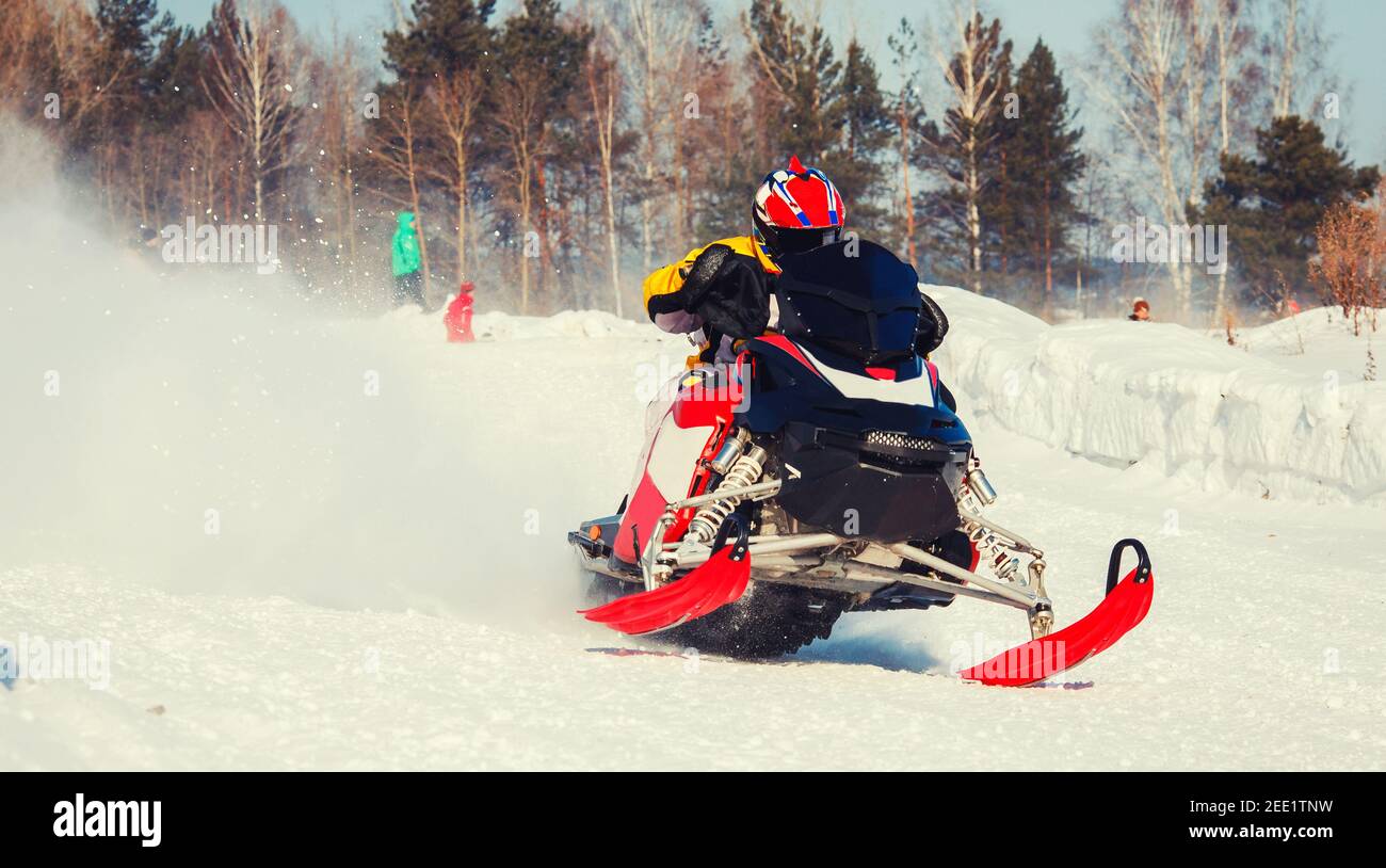 Snowmobile jump hi-res stock photography and images - Alamy