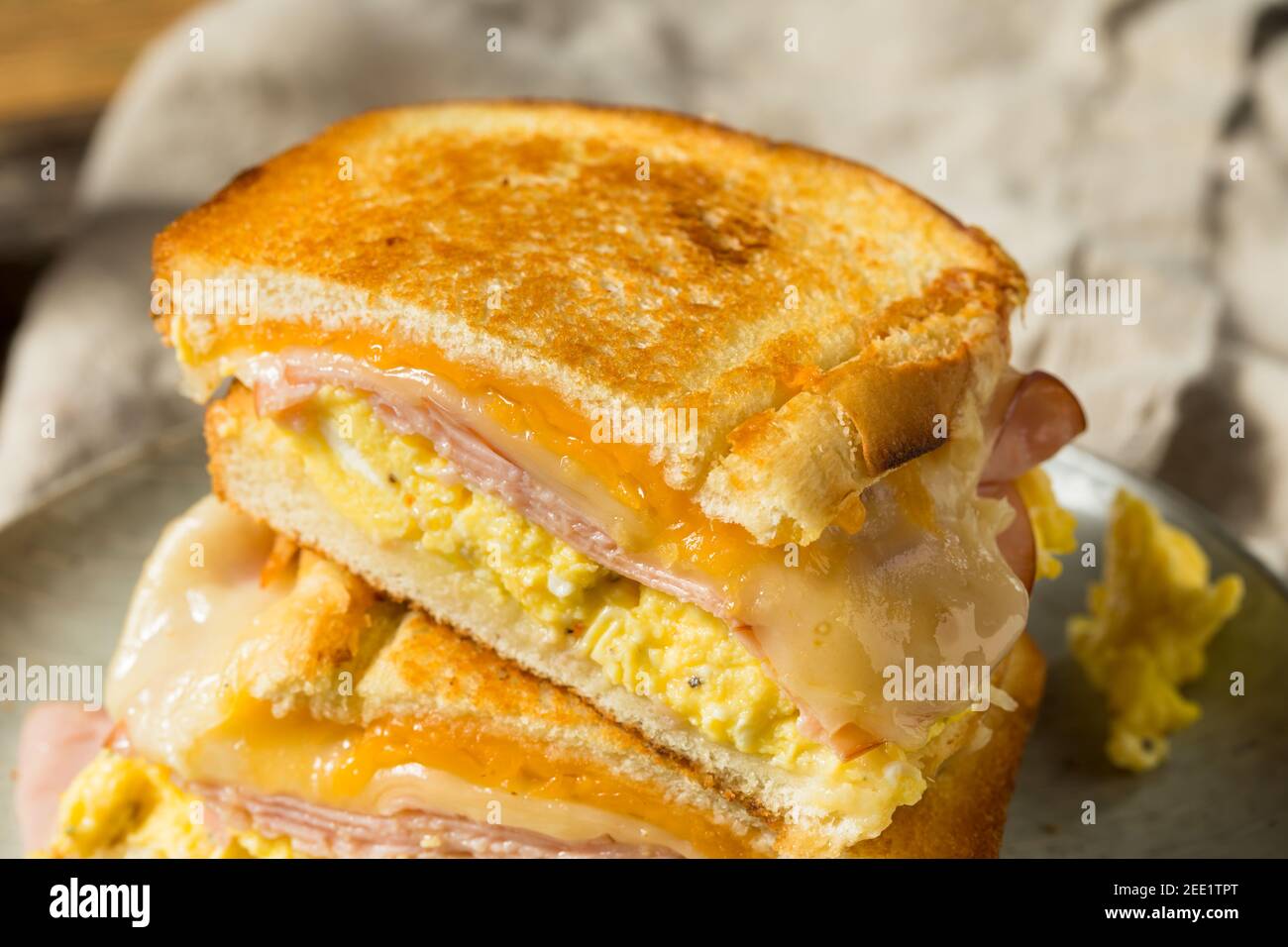 Ham Egg and Cheese Sandwich for Breakfast Stock Photo Alamy