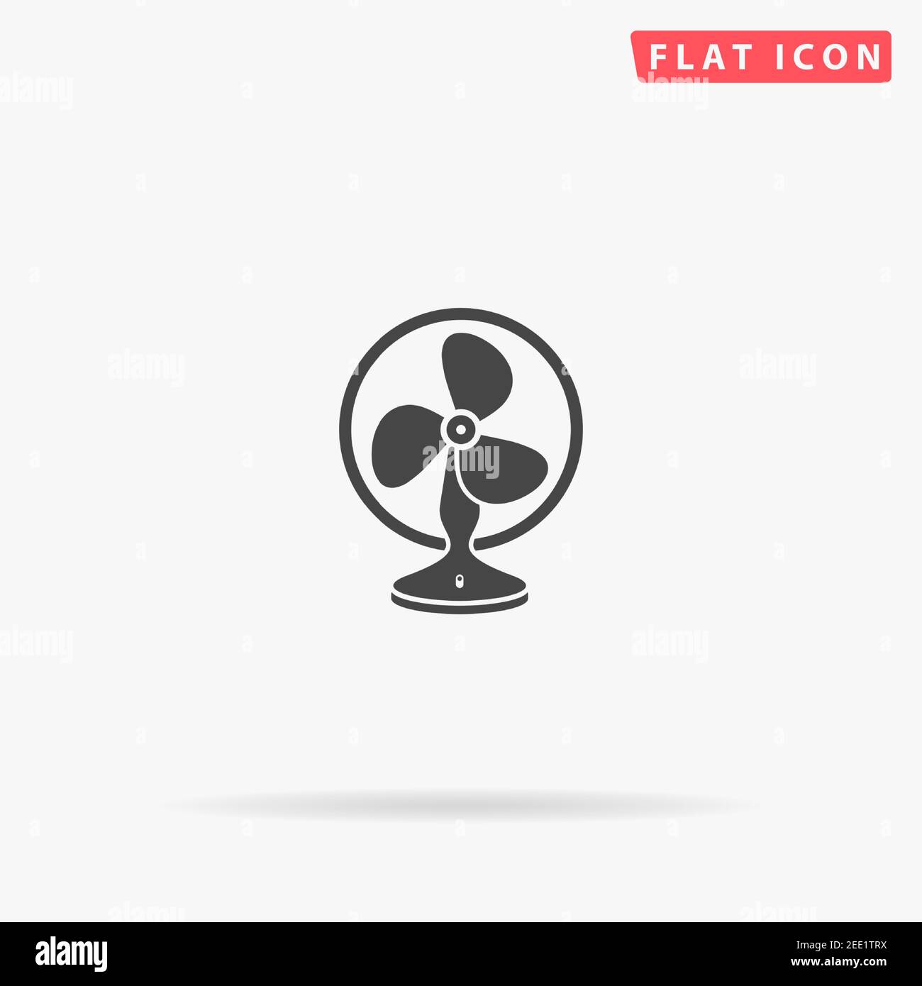Fan flat vector icon. Hand drawn style design illustrations. Stock Vector