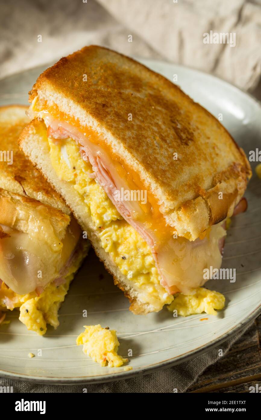 Ham Egg and Cheese Sandwich for Breakfast Stock Photo Alamy