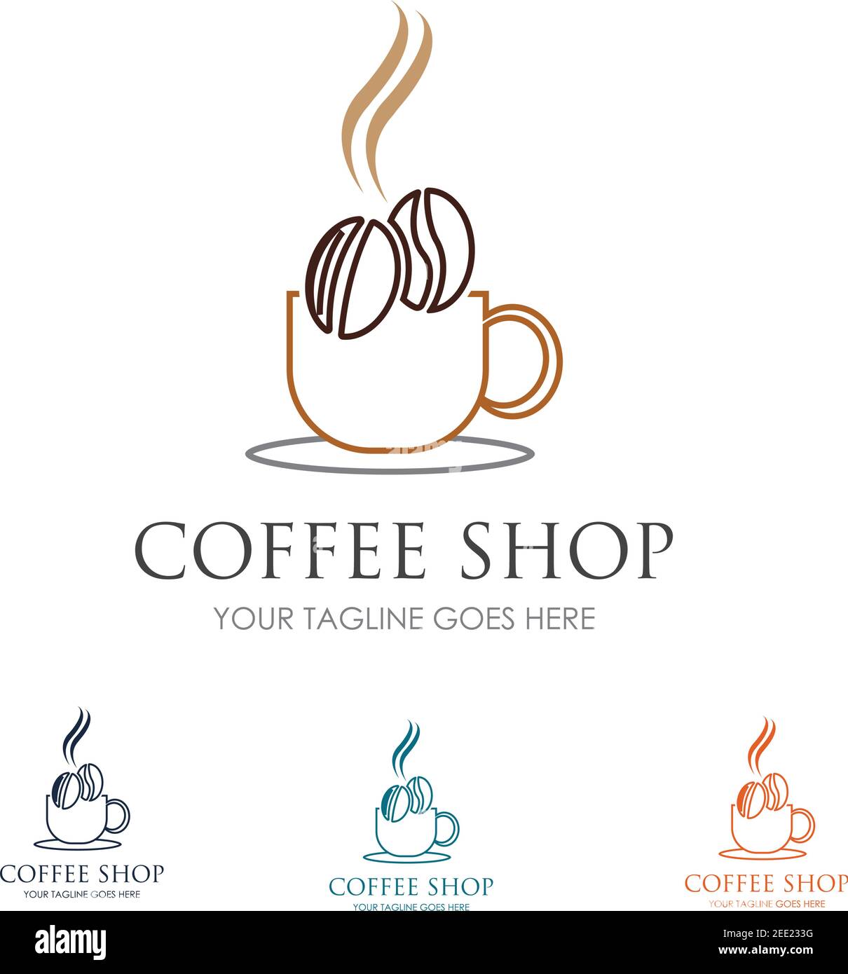Coffee Shop Logo Icon Template Design Vector Illustration Stock Vector