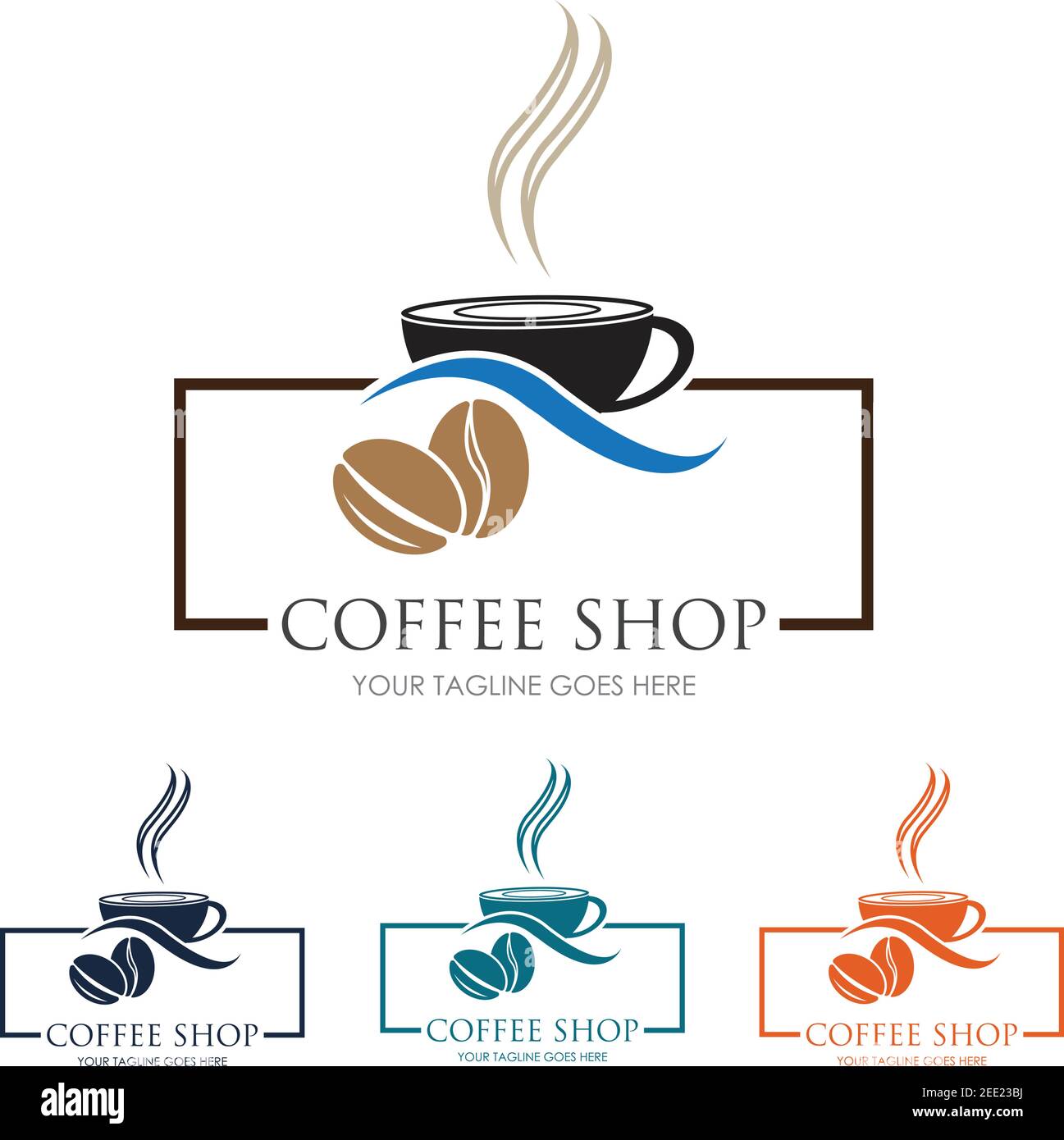 Coffee Shop Logo Icon Template Design Vector Illustration Stock Vector