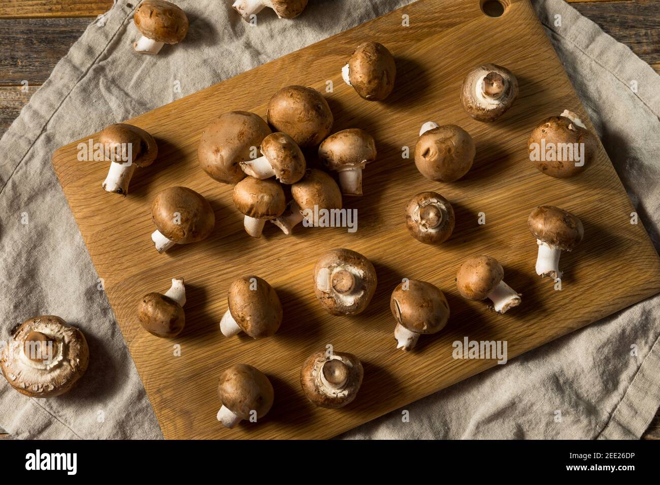 Raw Brown Organic Baby Bella Mushrooms Ready to Cook Stock Photo Alamy