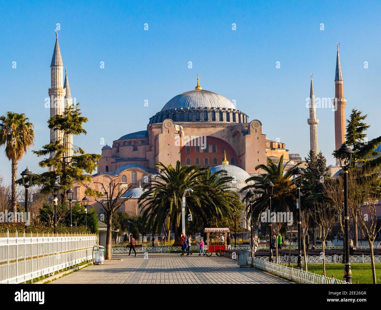 Hagia Sophia (Ayasofya). View from the Sultan Ahmet Park. Istanbul ...