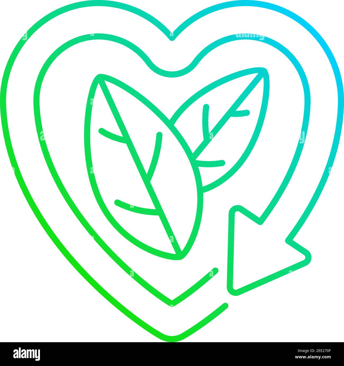 Please recycle sing gradient linear vector icon Stock Vector