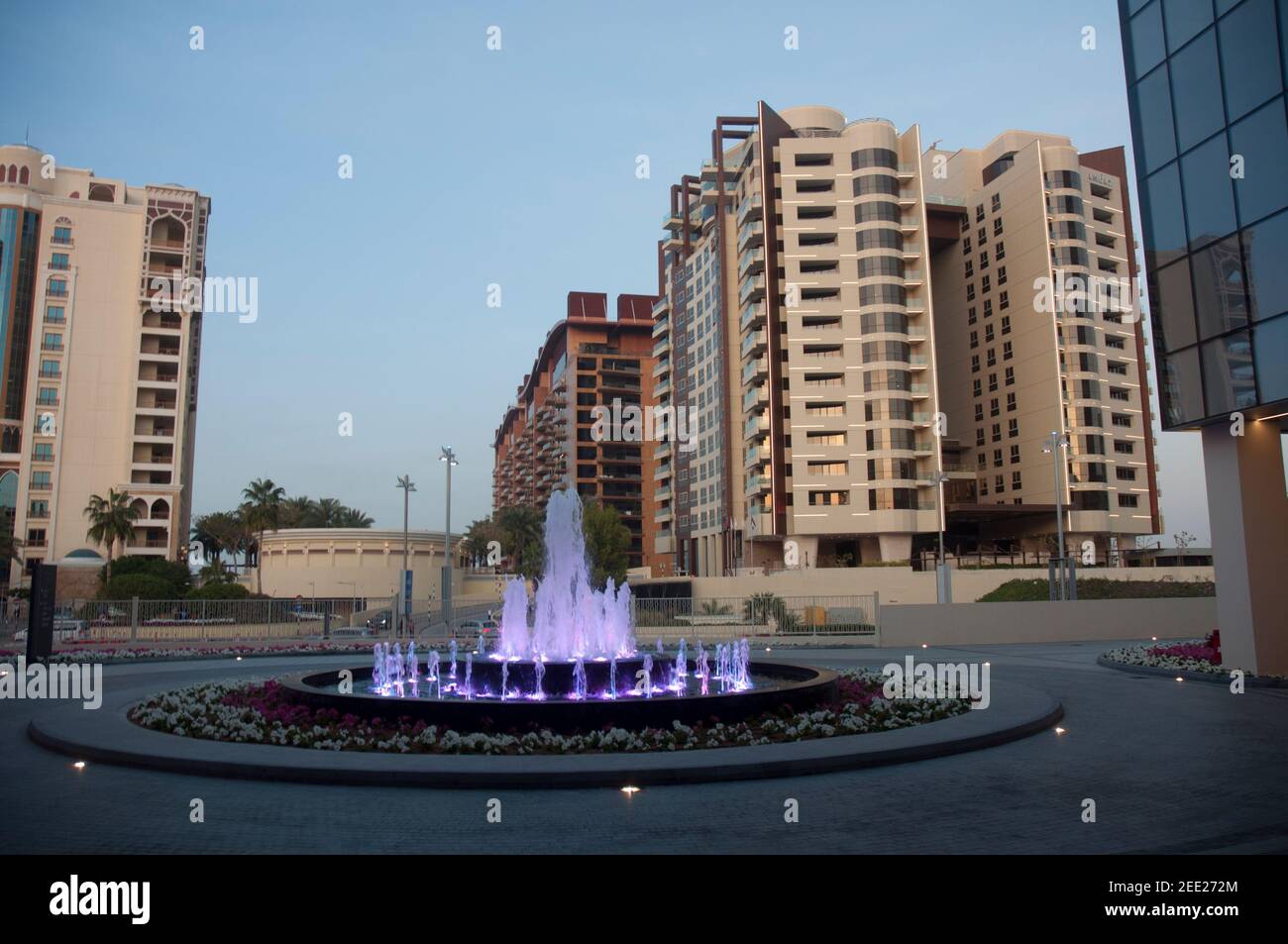 Fountain on Palm Jumeirah, Dubai (February 2020) Stock Photo