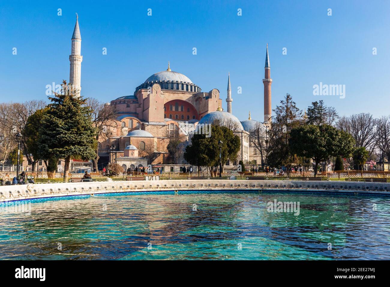 Hagia Sophia (Ayasofya). View from the Sultan Ahmet Park. Istanbul ...