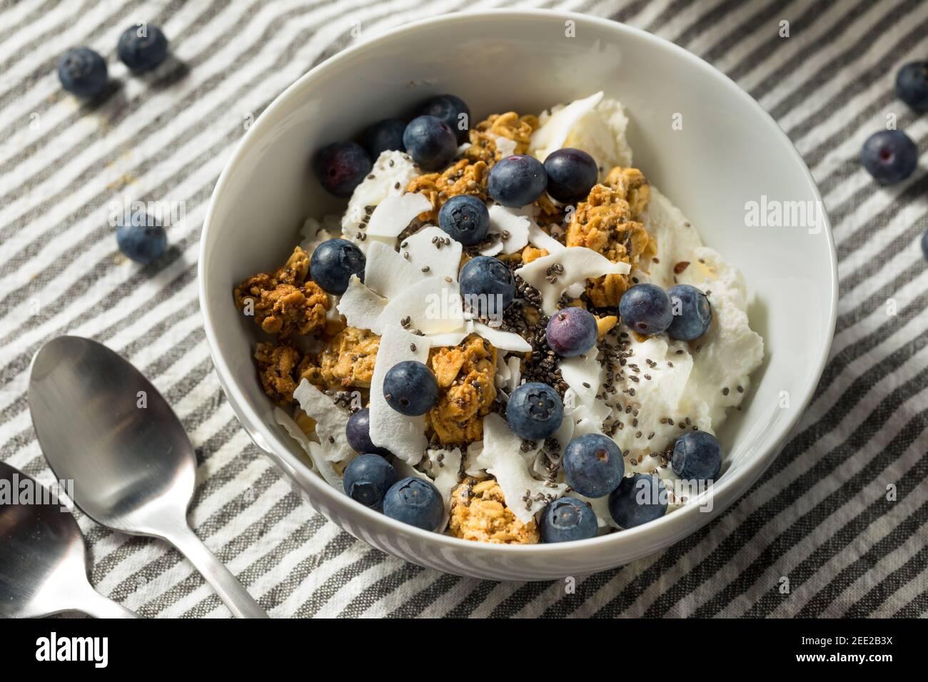Healthy Homemade Ricotta Cheese Yogurt Bowl with Fruit and Granola