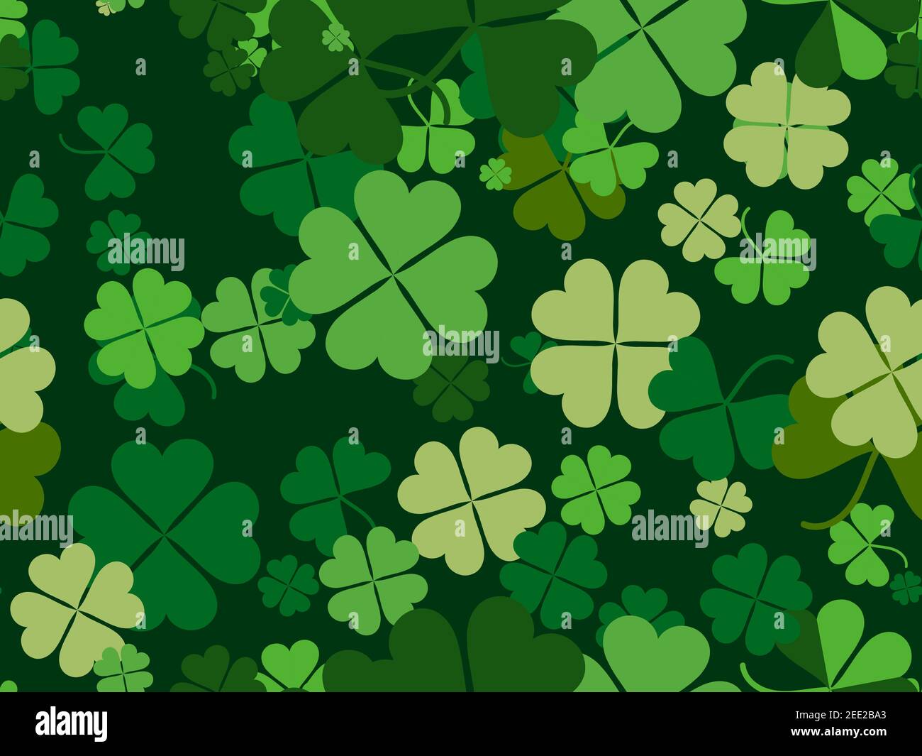 Clover seamless pattern for Saint Patrick's Day. Four-leafed and three ...