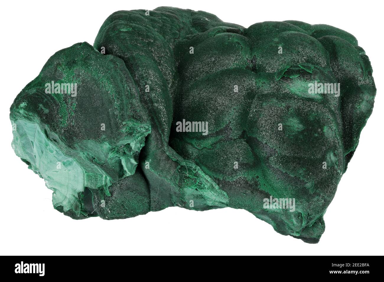 malachite from Guangdong, China isolated on white background Stock Photo