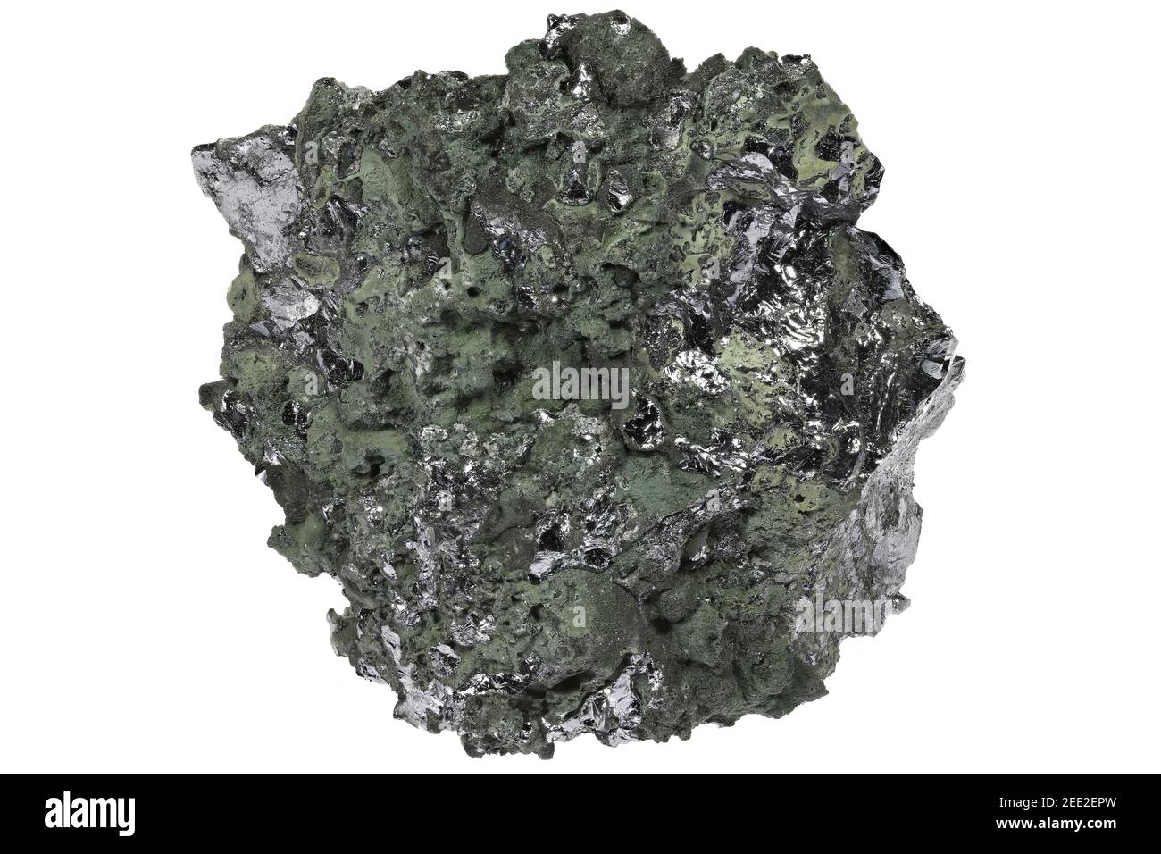 high purity silicon with some slag isolated on white background Stock Photo