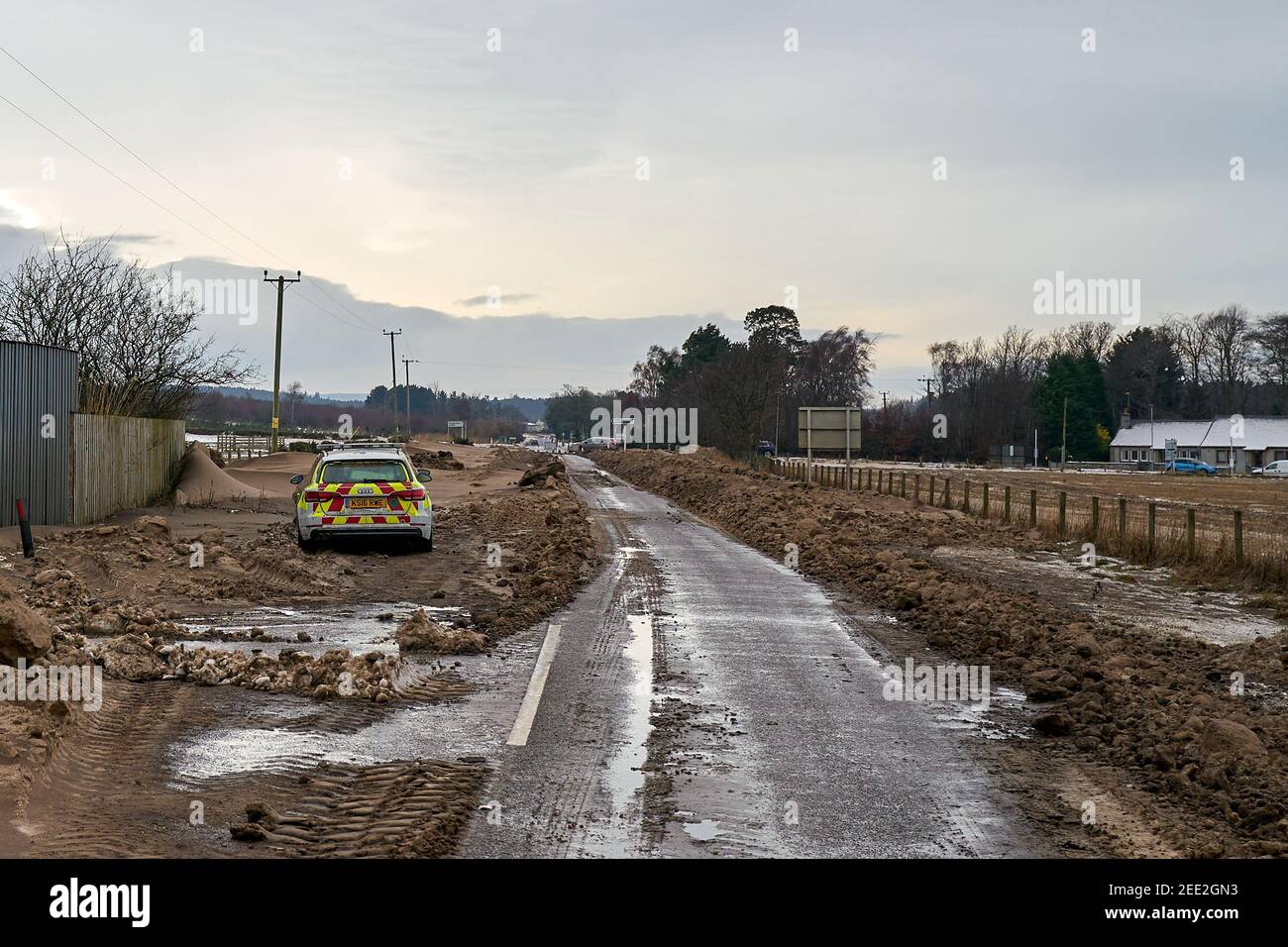 A98 near Buckie Moray UK. 14th Feb 2021. UK. This is the scenes